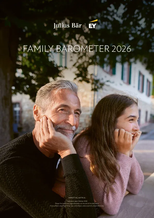 Titelseite der Studie Family Barometer 2026 von Julius Bär und EY